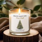 Modern Gold Christmas Tree Candle Label