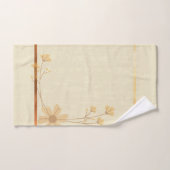 Modern Gold Cream Abstract Floral Bad Handdoek (Handdoek)
