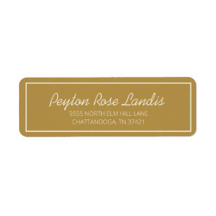 Modern Gold Cream-script Etiket