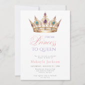 Modern Gold Crown Elegant Bridal Shower Invitation (Devant)
