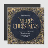 Modern Gold Donk Blue Elegant Merry Kerstmis (Voorkant / Achterkant)