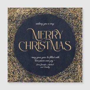 Modern Gold Donk Blue Elegant Merry Kerstmis
