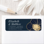 Modern Gold Embossed Floral | Retouradres Etiket (Insitu)