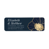 Modern Gold Embossed Floral | Retouradres Etiket (Voorkant)