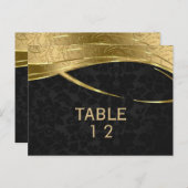 Modern Gold en Black Damask Briefkaart (Voorkant / Achterkant)