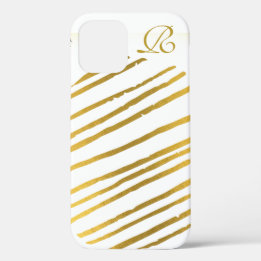 Modern Gold en Monogram iPhone 12 Hoesje