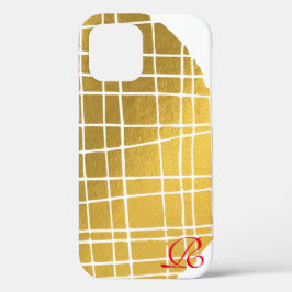 Modern Gold en Monogram Hoesje-Mate iPhone Case