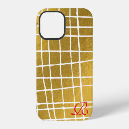 Modern Gold en Monogram Hoesje-Mate iPhone Case 12 Hoesje