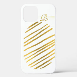 Modern Gold en Monogram iPhone 12 Hoesje