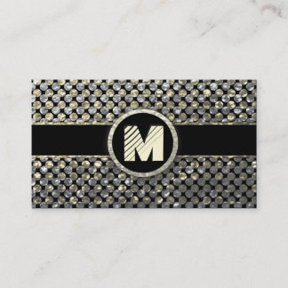 Modern Gold en Silver Monogram Visitekaartje