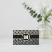 Modern Gold en Silver Monogram Visitekaartje (Staand voorkant)