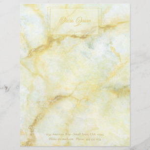 Modern Gold en White Marble Letterhead Briefhoofd
