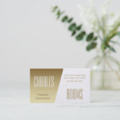 Modern Gold en wit, verdeeld design Visitekaartje (Staand voorkant)