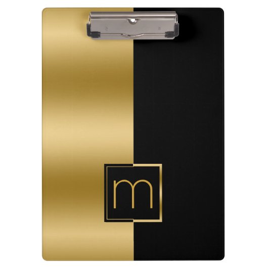 Modern Gold- en zwart ontwerp Klembord (Voorkant)