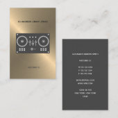 Modern Gold Faux Pro-DJ-controller Visitekaartje (Voorkant / Achterkant)
