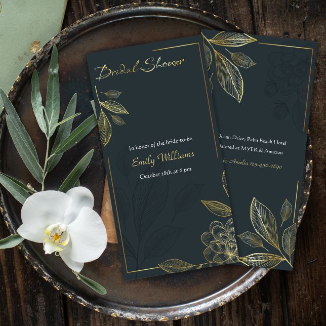 Modern Gold Floral Bridal Shower (Creator heeft geüpload)