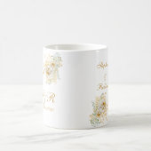 Modern Gold Floral Monogram Logo Wedding Koffiemok (Center)