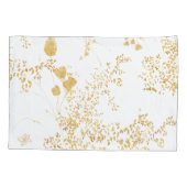 Modern Gold Floral Pillow Hoesje Kussensloop (Achterkant)