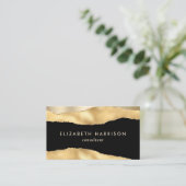 Modern Gold Foil Black Visitekaartje (Staand voorkant)