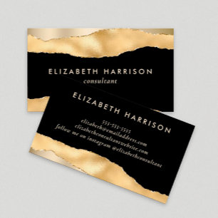 Modern Gold Foil Black Visitekaartje