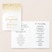 Modern Gold Foil Confetti Stippen Wedding Programm Folie Kaarten (Display)
