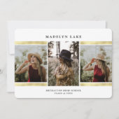 Modern Gold Foil Foto 2023 Afstuderen Kaart (Voorkant)
