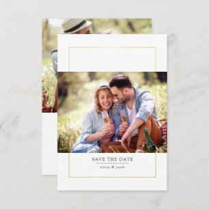 Modern Gold Foil Lijst Photo Wedding Save The Date