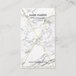 Modern Gold Foil line Art met grijze witte marmer Visitekaartje