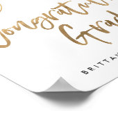 Modern Gold Foil Pet Gefeliciteerd Afstuderen Poster (Hoek)
