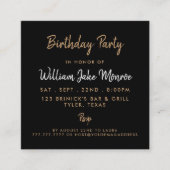 Modern Gold Foil & Script Birthday Party Ticket (Voorkant)