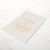 Modern Gold Foil script | Ivory Formal Wedding Folie Uitnodiging (Gedraaid)