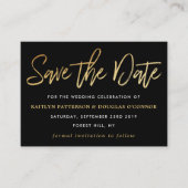 Modern Gold Foil script slaat de datum op Informatiekaartje (Voorkant)