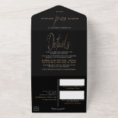 Modern Gold Foil Script Weddenschap All In One Uitnodiging (Buitenkant)
