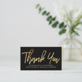 Modern Gold Foil Script Weddenschap Hartelijk dank Informatiekaartje (Staand voorkant)