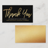 Modern Gold Foil Script Weddenschap Hartelijk dank Informatiekaartje (Voorkant / Achterkant)
