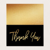 Modern Gold Foil Script Weddenschap Hartelijk dank Visitekaartjes (Buitenkant ongevouwen)