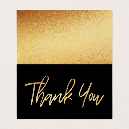 Modern Gold Foil Script Weddenschap Hartelijk dank Visitekaartjes (Buitenkant ongevouwen)