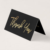 Modern Gold Foil Script Weddenschap Hartelijk dank Visitekaartjes (Voorkant)