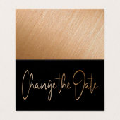 Modern Gold Foil script wijzigt de datumkaart Visitekaartjes (Buitenkant ongevouwen)