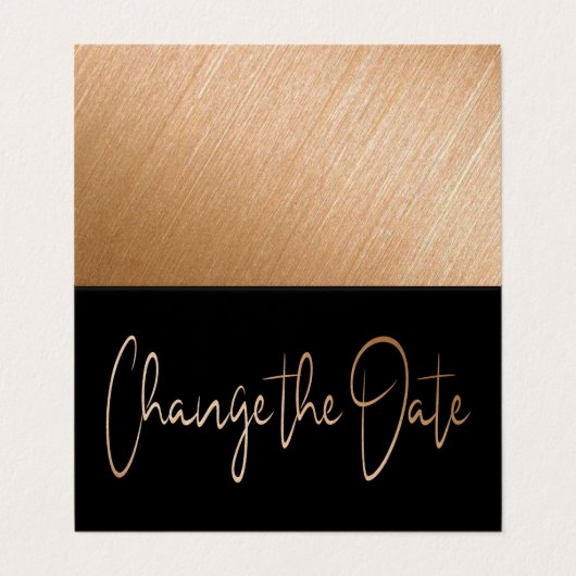 Modern Gold Foil script wijzigt de datumkaart Visitekaartjes (Buitenkant ongevouwen)