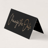 Modern Gold Foil script wijzigt de datumkaart Visitekaartjes (Voorkant)
