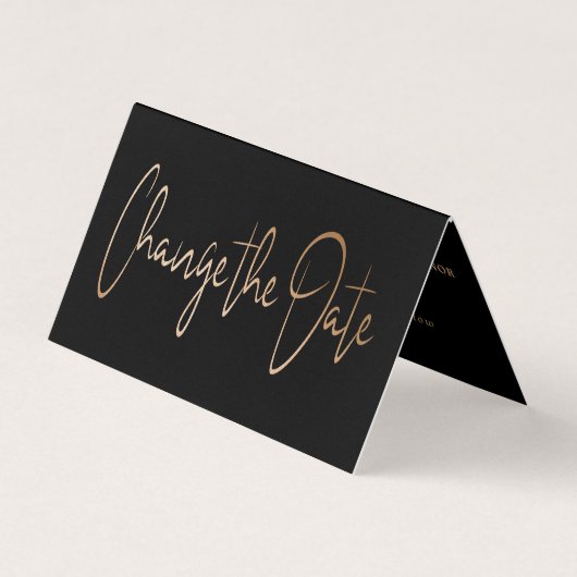 Modern Gold Foil script wijzigt de datumkaart Visitekaartjes (Voorkant)