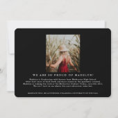 Modern Gold Foil Vier Photo Afstuderen Kaart (Achterkant)