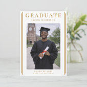 Modern Gold Frame Graduate Announcement  Kaart (Staand voorkant)