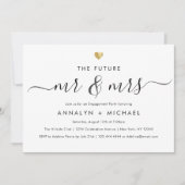 Modern Gold Future Mr en Mrs Engagement Party Kaart (Voorkant)
