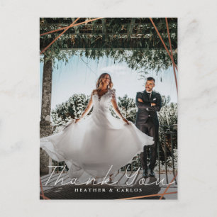 Modern Gold Geometric Weddenschap Hartelijk dank Briefkaart