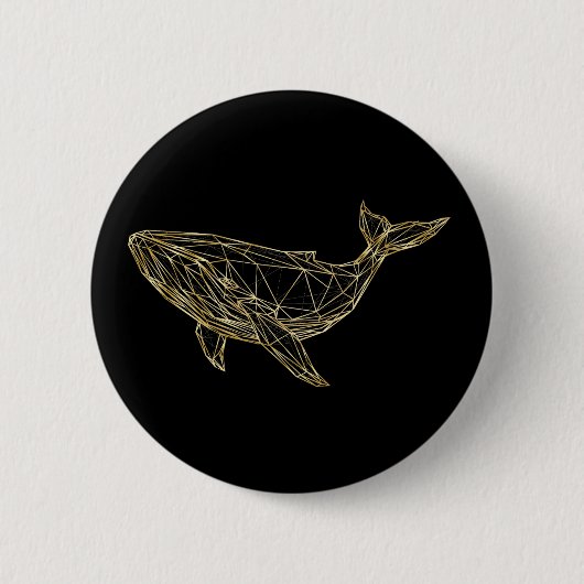 Modern Gold Geometric Whale Ronde Button 5,7 Cm (Voorkant)