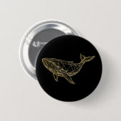 Modern Gold Geometric Whale Ronde Button 5,7 Cm (Voorkant /achterkant)