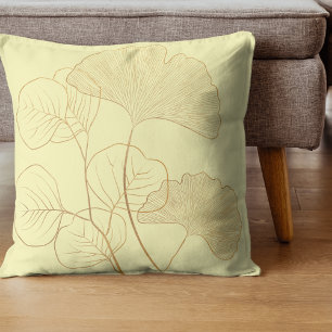 Modern Gold Gingko Leaves Kussen
