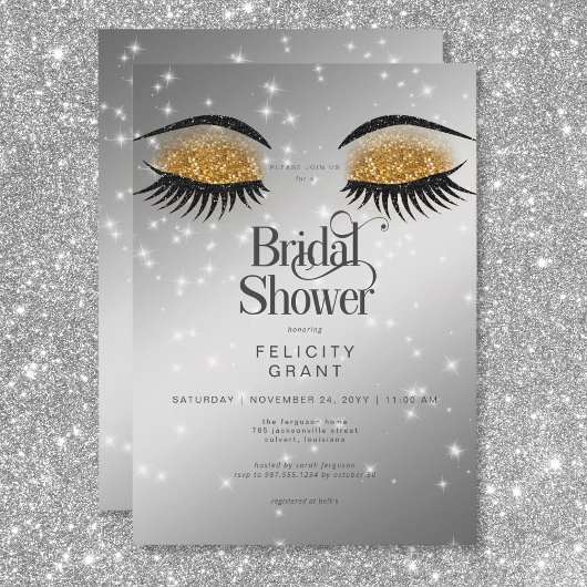 Modern Gold Glam Eyes Vrijgezellenfeest Kaart